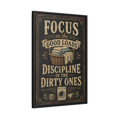 Side Mockup 14. Laundry Quote Sign shown as framed canvas print