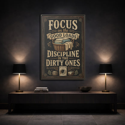 Mockup 3. Laundry Quote Sign shown as framed canvas print