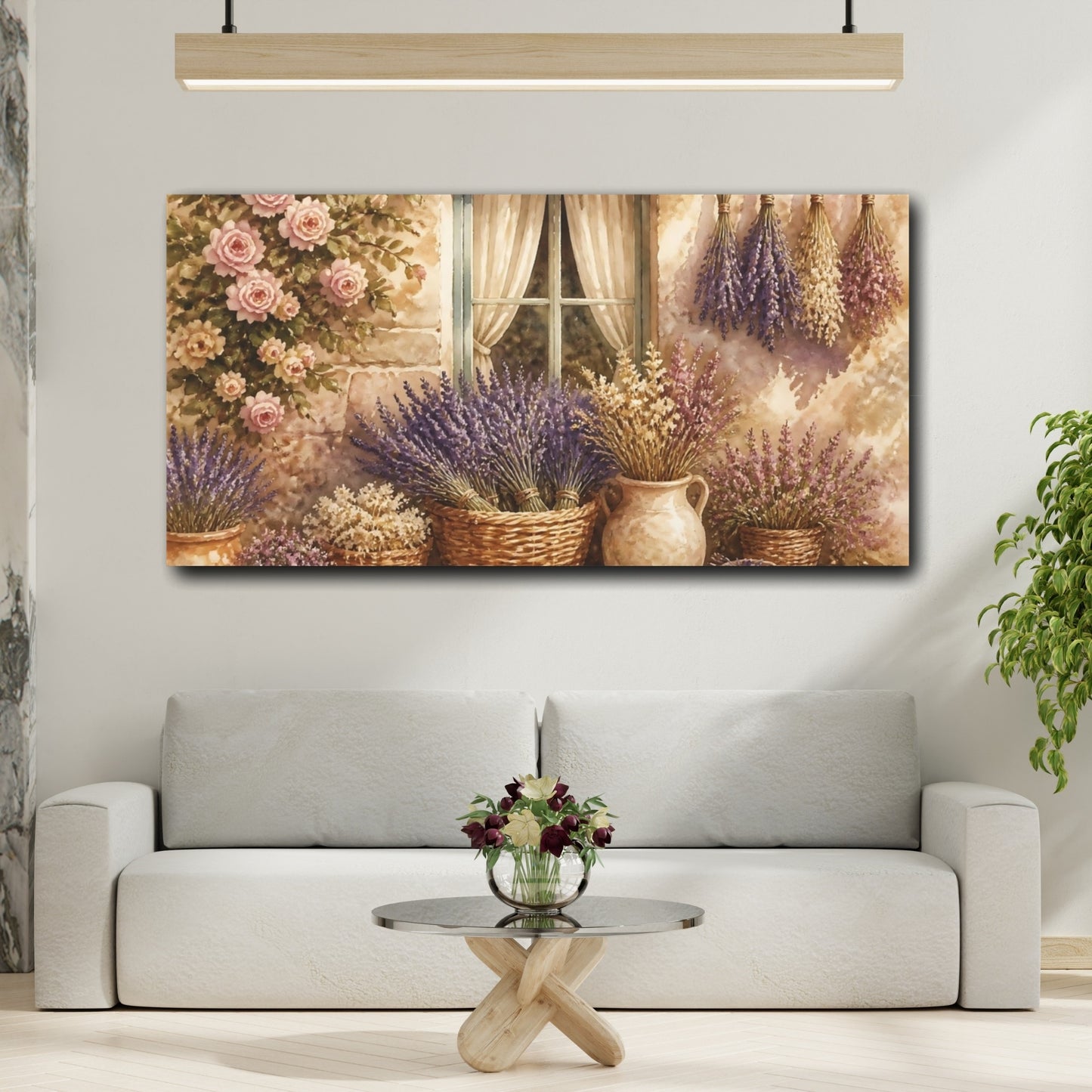 Mockup 2. Lavender By The Window shown as canvas print