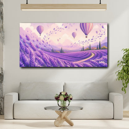 Mockup 2. Lavender Fields & Balloons shown as canvas print