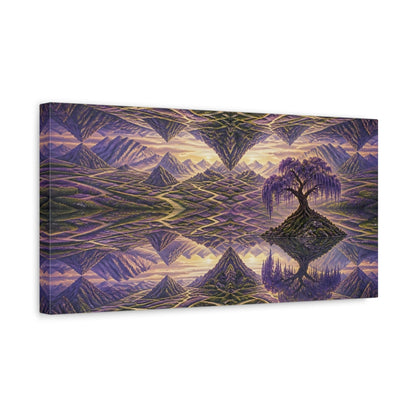 Side Mockup 3. Lavender Labyrinth With Wisteria shown as canvas print