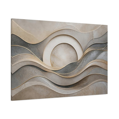 Side Mockup 1. Layered Stone Waves shown as canvas print