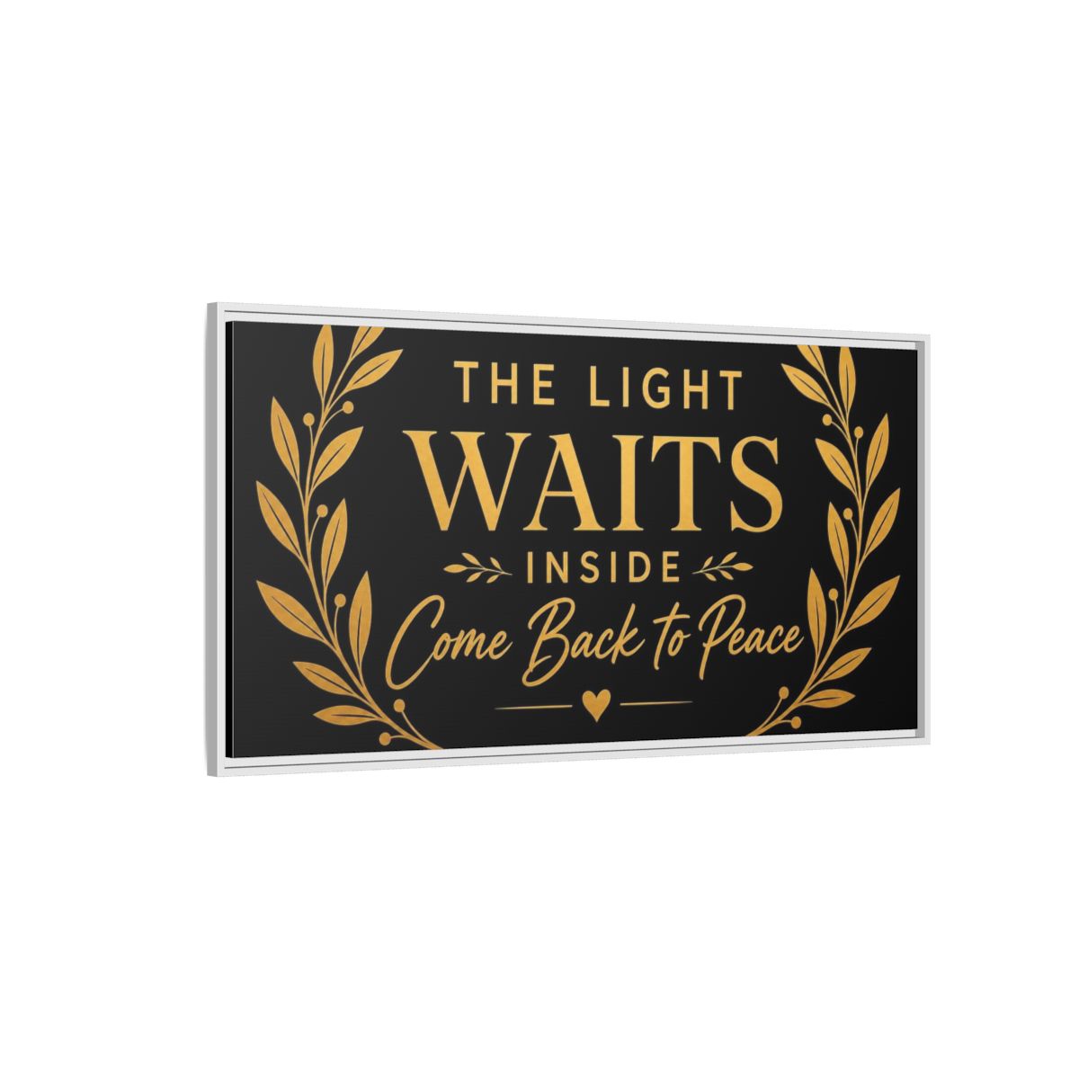 Side Mockup 3. Light Waits Inside shown as framed canvas print