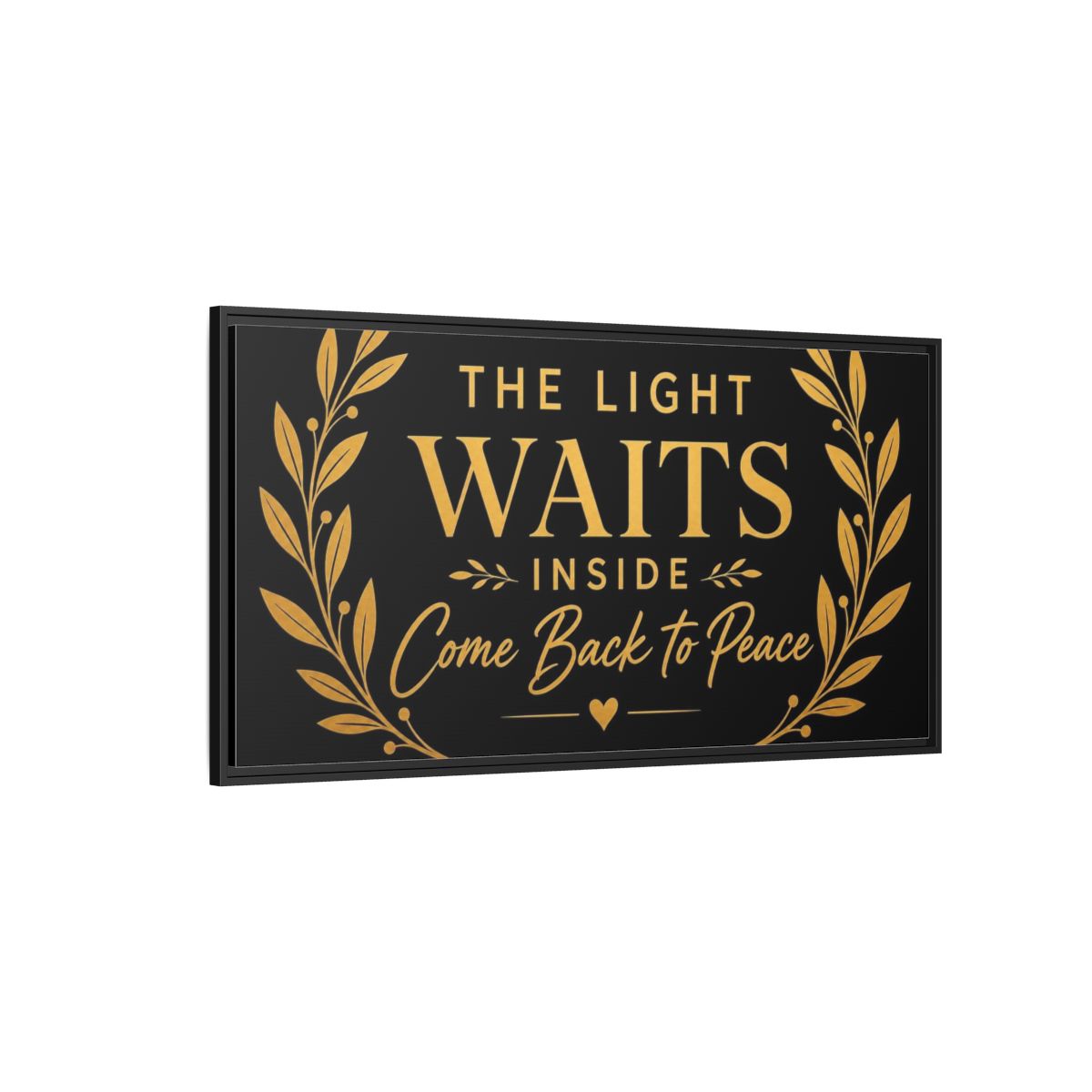 Side Mockup 5. Light Waits Inside shown as framed canvas print