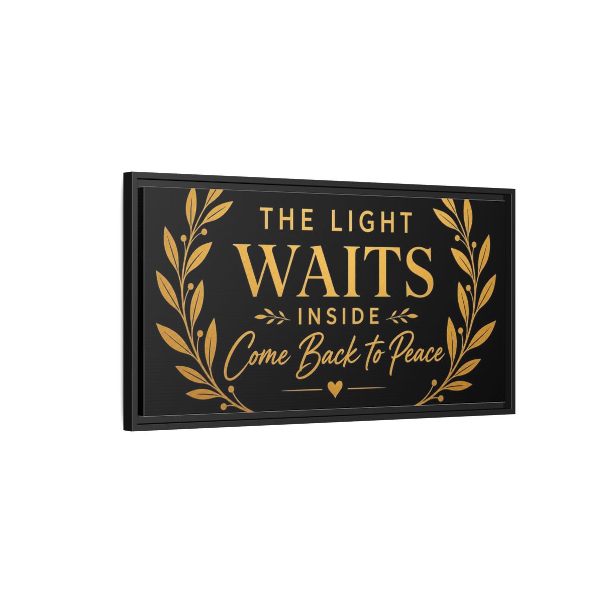 Side Mockup 2. Light Waits Inside shown as framed canvas print