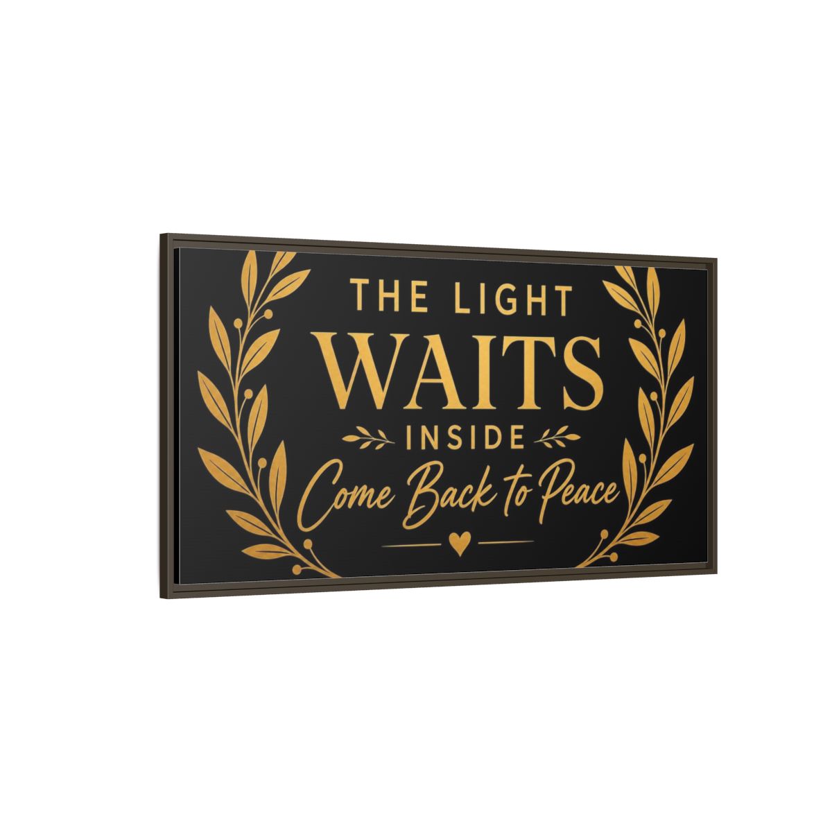 Side Mockup 4. Light Waits Inside shown as framed canvas print