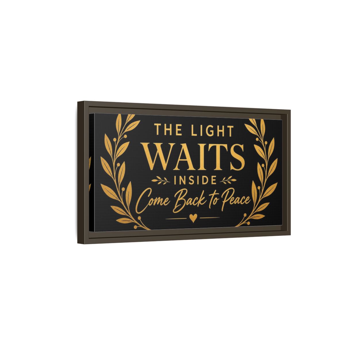 Side Mockup 7. Light Waits Inside shown as framed canvas print
