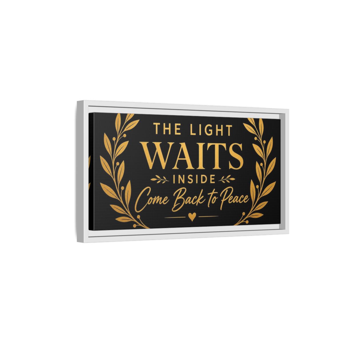 Side Mockup 6. Light Waits Inside shown as framed canvas print