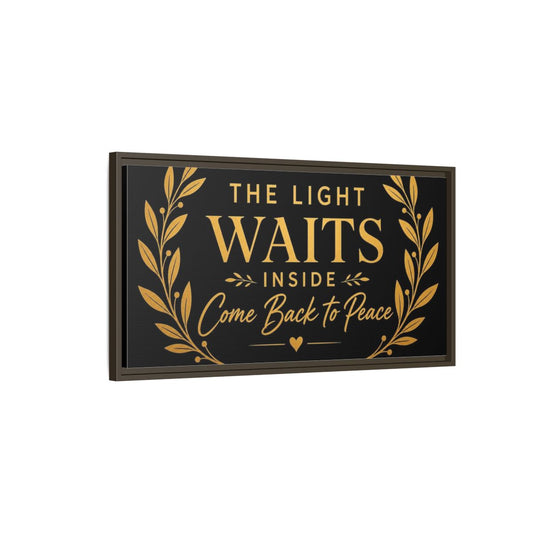 Main Mockup. Light Waits Inside shown as framed canvas print