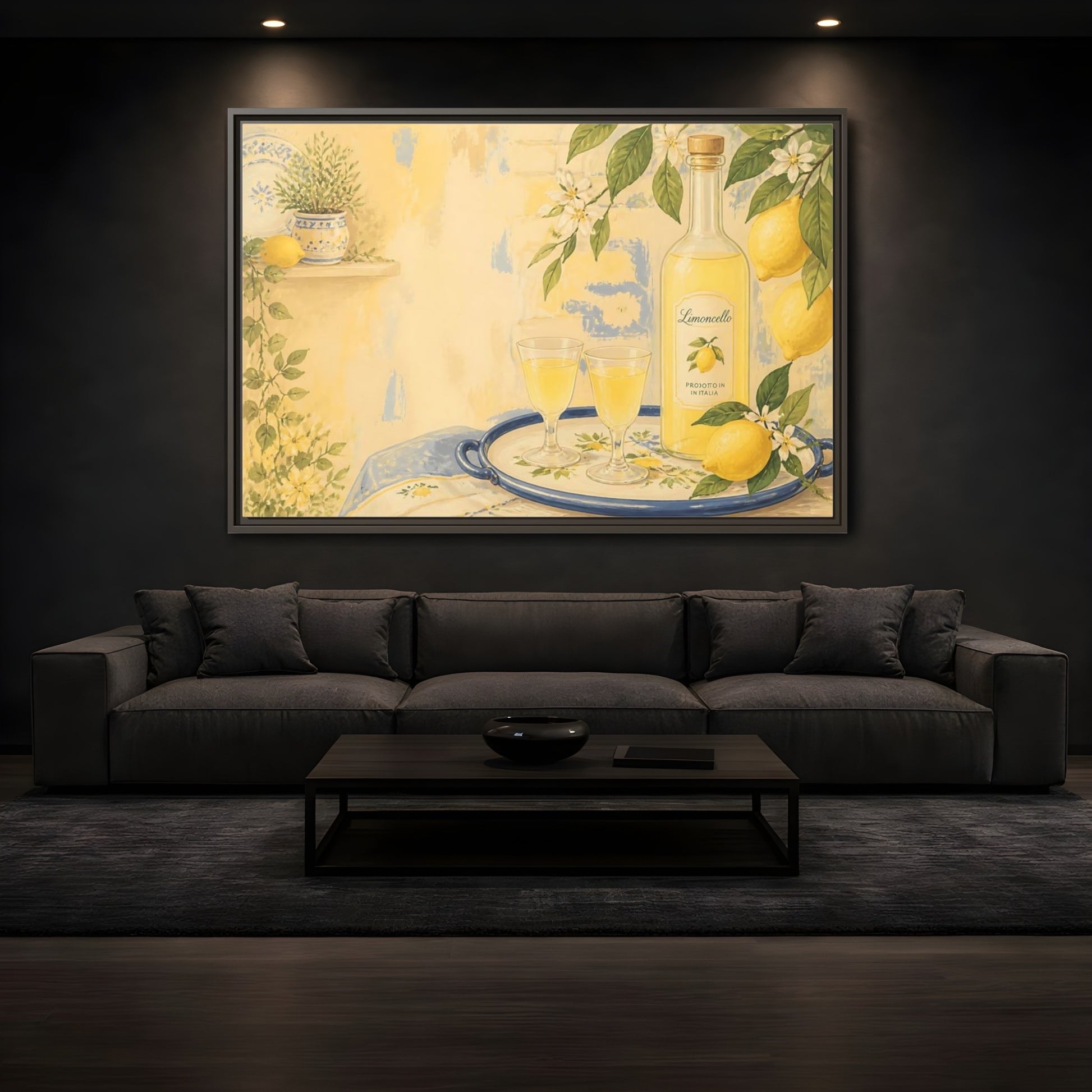 Mockup 3. Limoncello & Lemons shown as framed canvas print