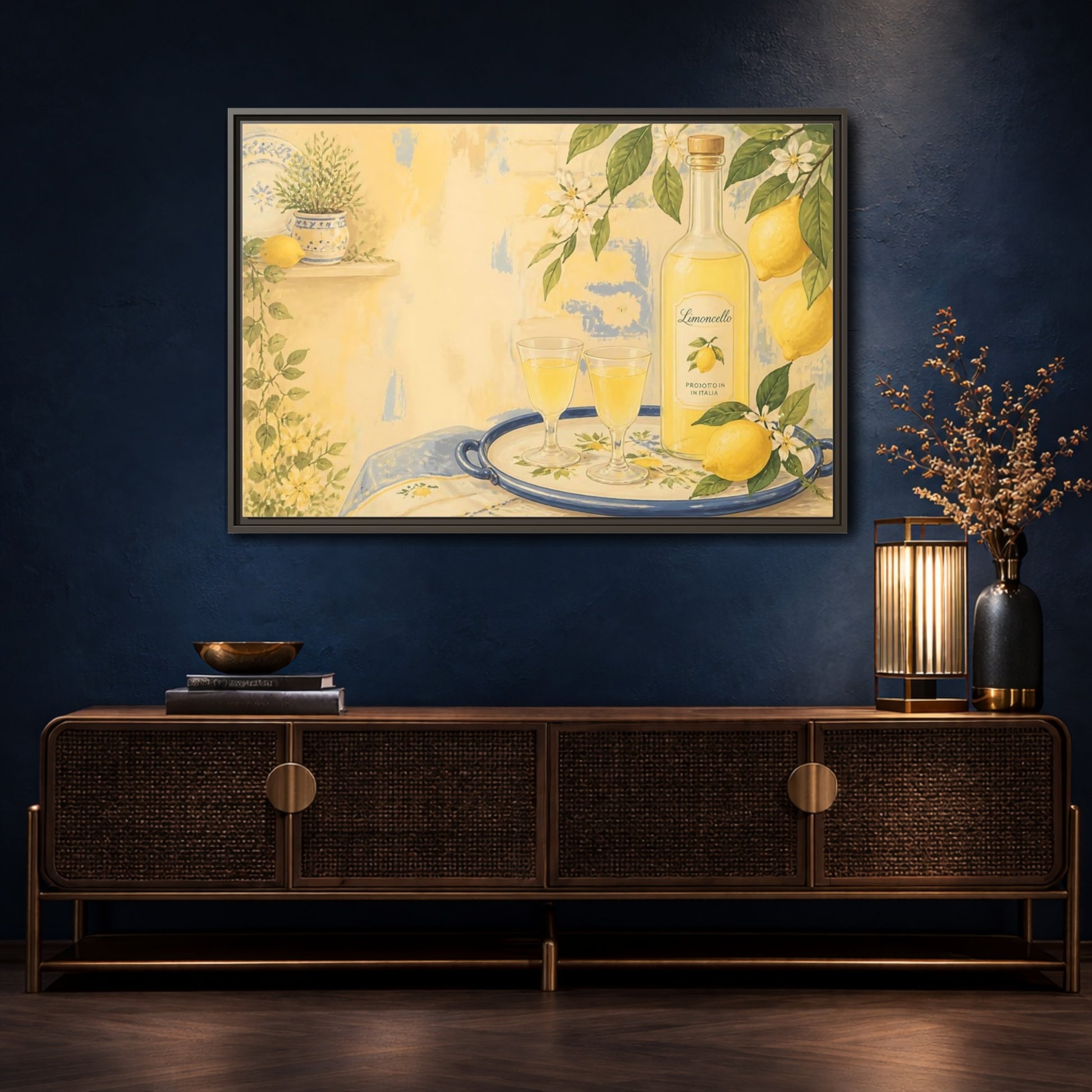 Mockup 4. Limoncello & Lemons shown as framed canvas print