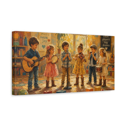 Side Mockup 3. Little Players Big Dreams shown as canvas print