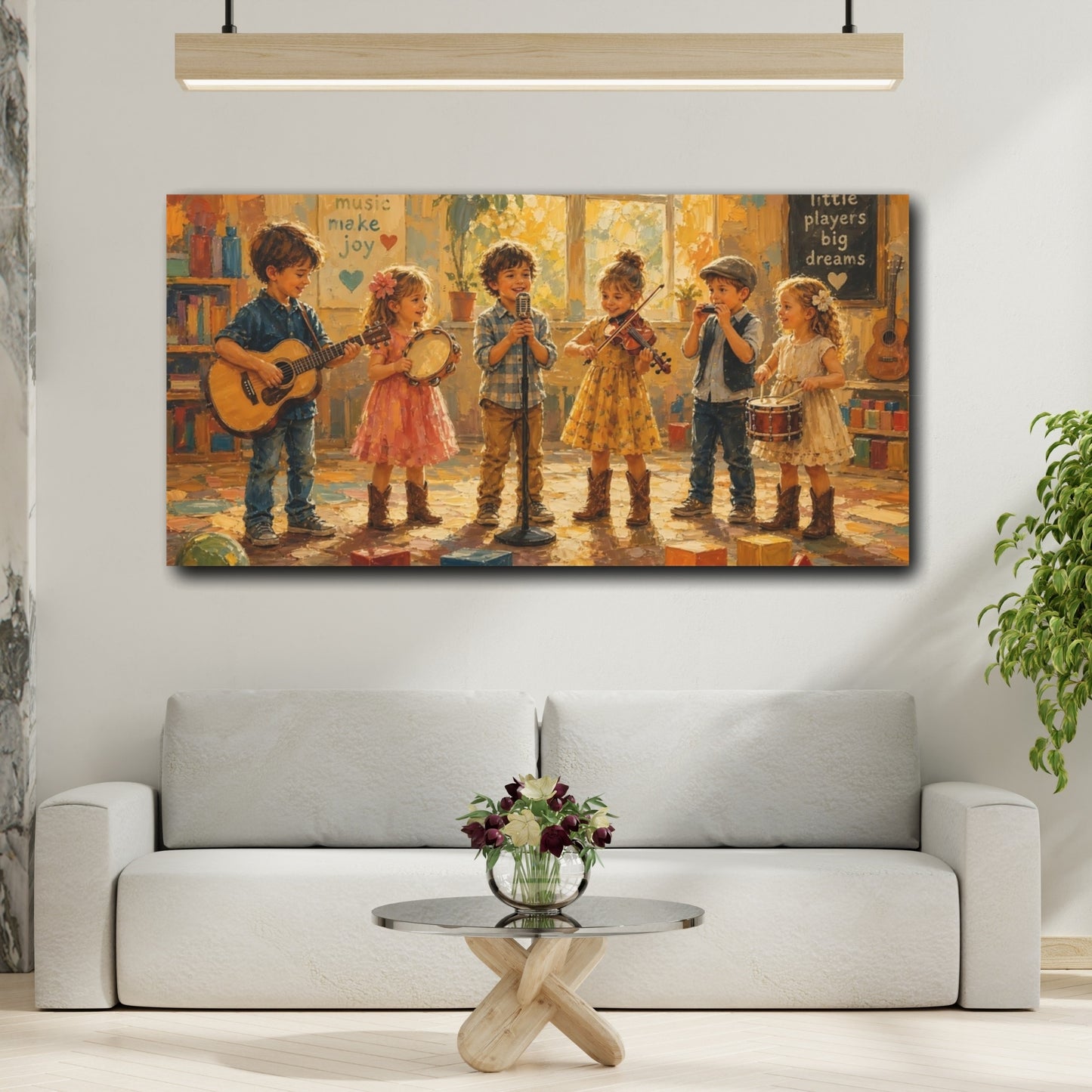 Mockup 2. Little Players Big Dreams shown as canvas print