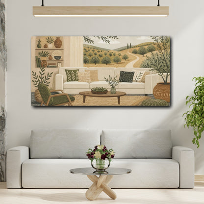 Mockup 2. Living Room Sofa Landscape shown as canvas print
