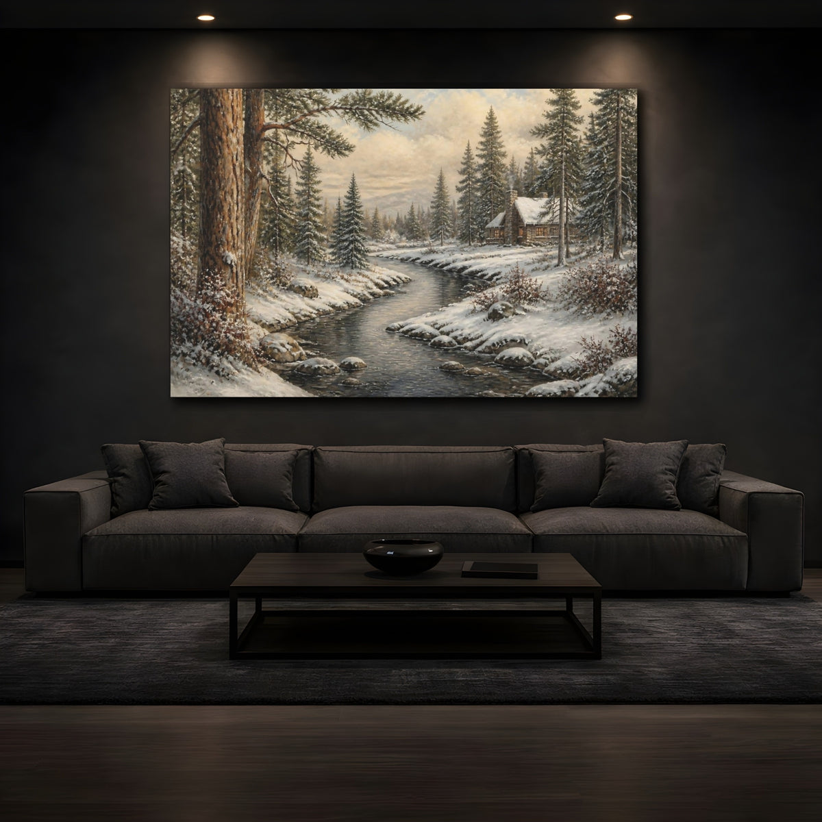Mockup 3. Log Cabin Countyrside Retreat shown as canvas print