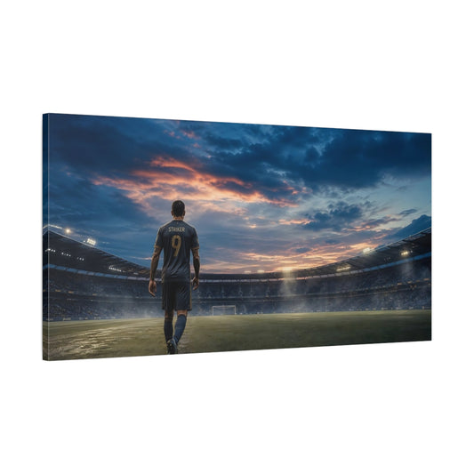 Main Mockup. Lone Striker At Sunset shown as canvas print