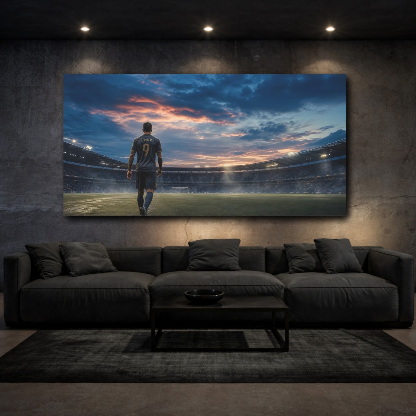 Mockup 3. Lone Striker At Sunset shown as canvas print