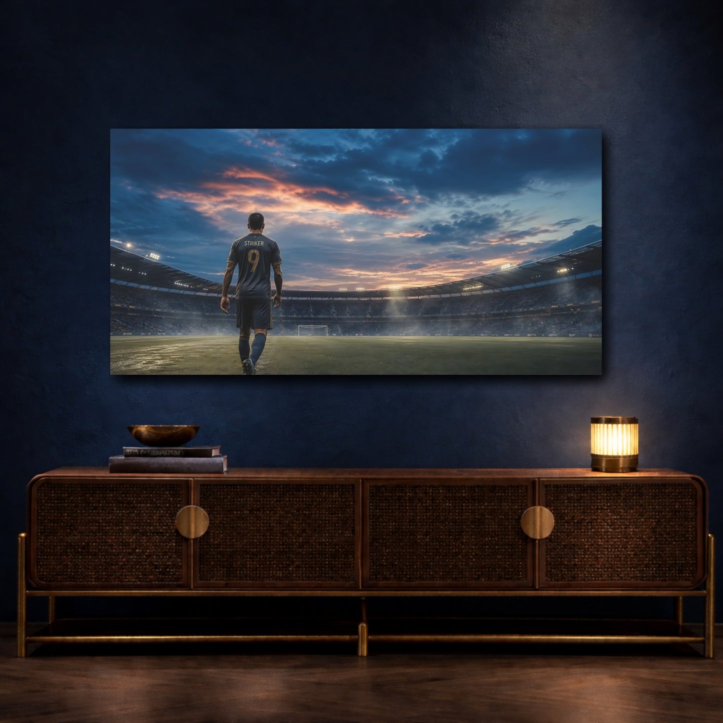 Mockup 4. Lone Striker At Sunset shown as canvas print