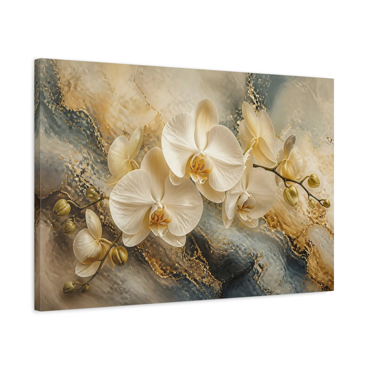 Side Mockup 2. Luminous Cream Orchid shown as canvas print