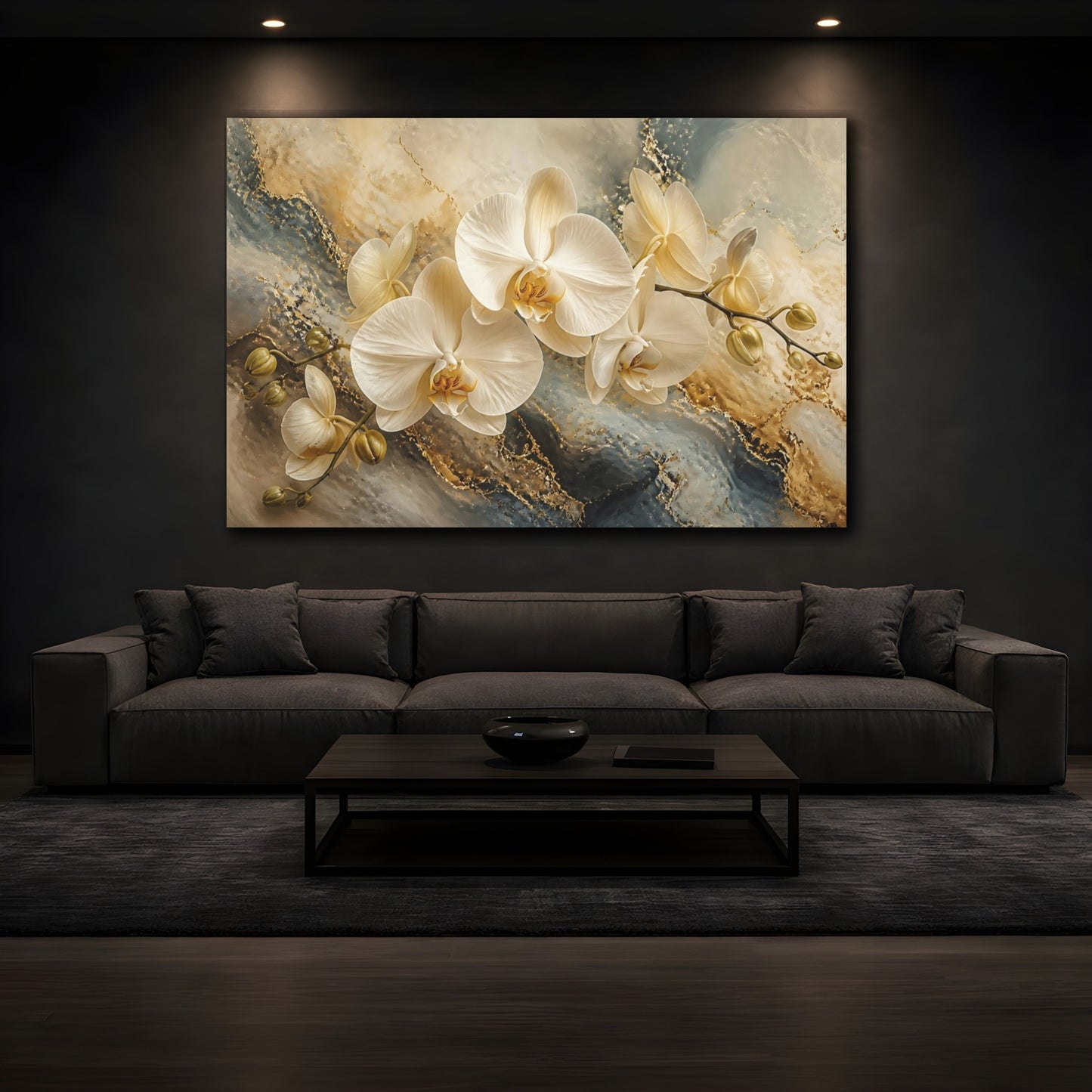 Mockup 3. Luminous Cream Orchid shown as canvas print