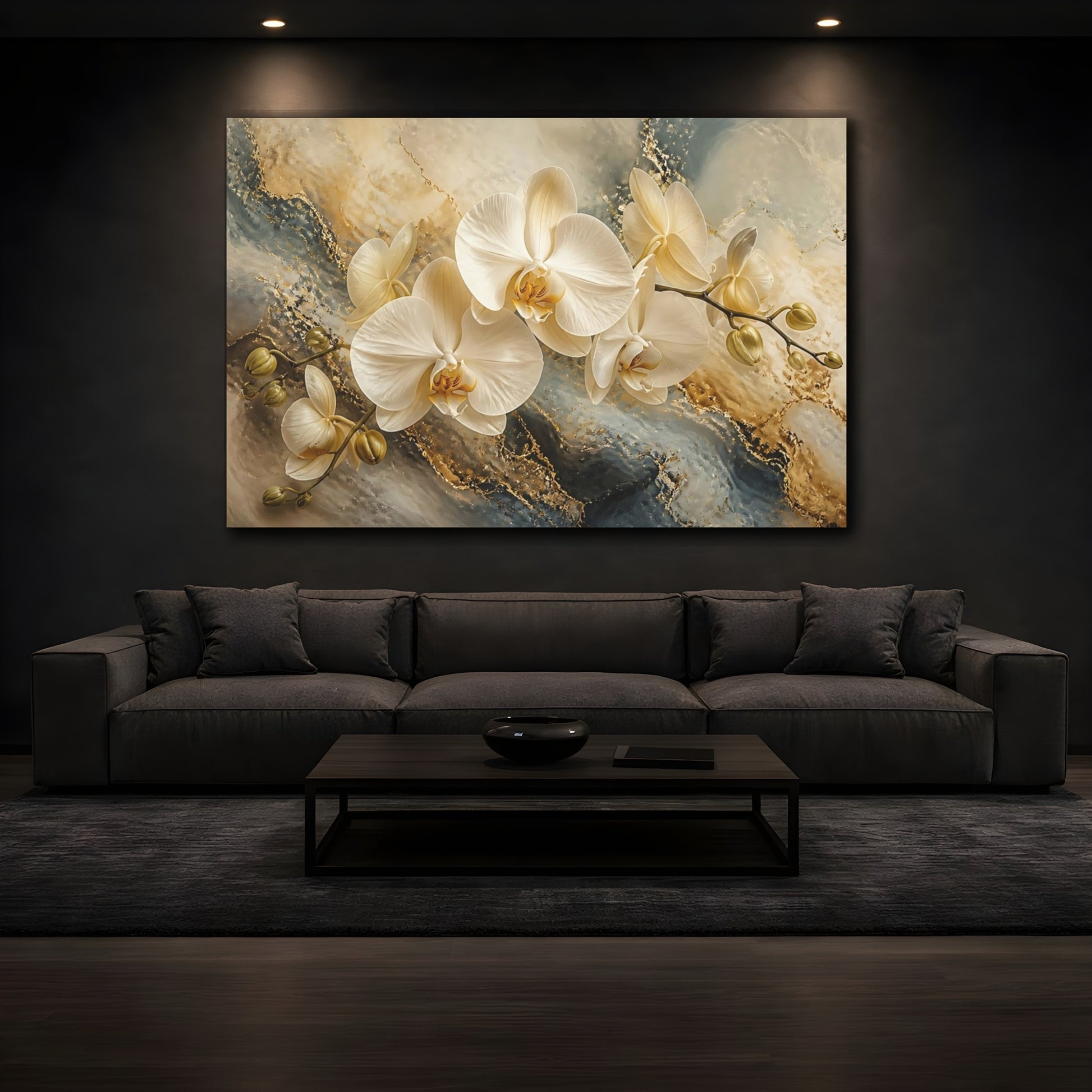 Mockup 3. Luminous Cream Orchid shown as canvas print