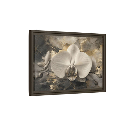 Side Mockup 5. Luminous Monochrome Orchid shown as framed canvas print