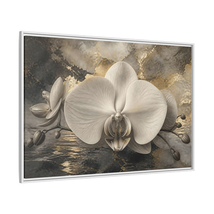 Side Mockup 7. Luminous Monochrome Orchid shown as framed canvas print
