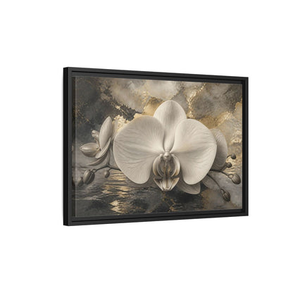 Side Mockup 3. Luminous Monochrome Orchid shown as framed canvas print