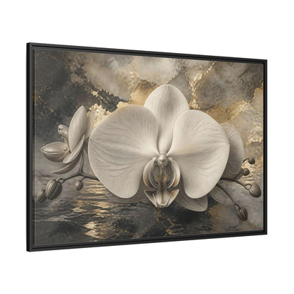 Side Mockup 12. Luminous Monochrome Orchid shown as framed canvas print
