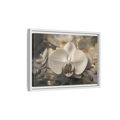 Side Mockup 4. Luminous Monochrome Orchid shown as framed canvas print