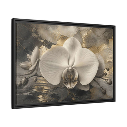 Side Mockup 14. Luminous Monochrome Orchid shown as framed canvas print
