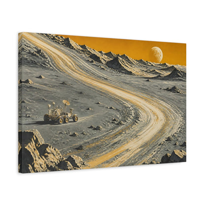 Side Mockup 3. Lunar Rover Tracks shown as canvas print