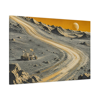 Side Mockup 1. Lunar Rover Tracks shown as canvas print