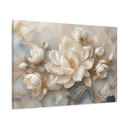 Main Mockup. Luxurious Cream Magnolia shown as canvas print