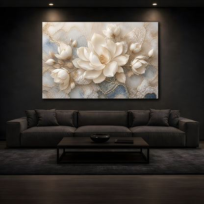 Mockup 3. Luxurious Cream Magnolia shown as canvas print