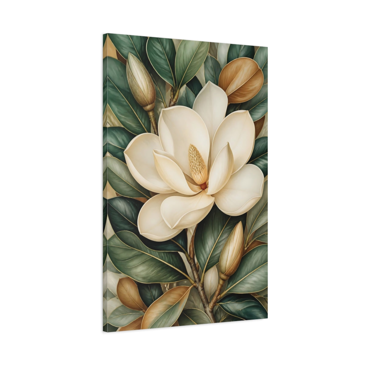 Main Mockup. Magnolia Floral Bloom shown as canvas print
