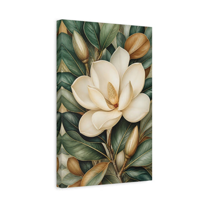 Side Mockup 4. Magnolia Floral Bloom shown as canvas print