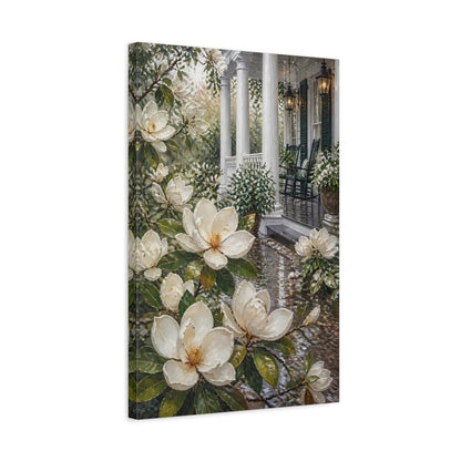 Side Mockup 3. Magnolia Porch Retreat shown as canvas print