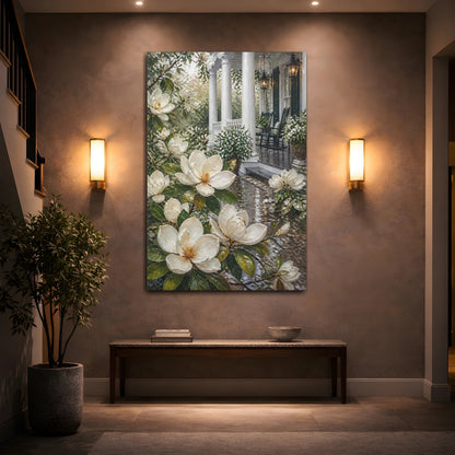 Mockup 2. Magnolia Porch Retreat shown as canvas print