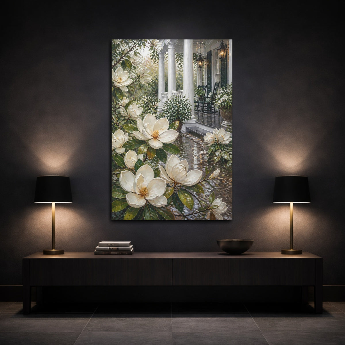 Mockup 3. Magnolia Porch Retreat shown as canvas print