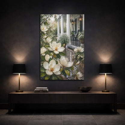 Mockup 3. Magnolia Porch Retreat shown as canvas print