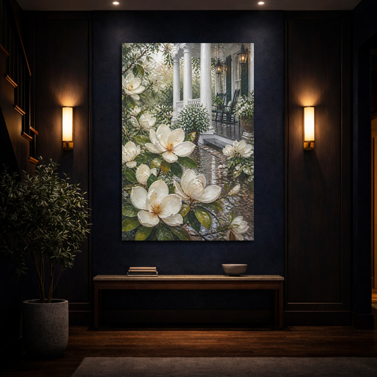Mockup 4. Magnolia Porch Retreat shown as canvas print