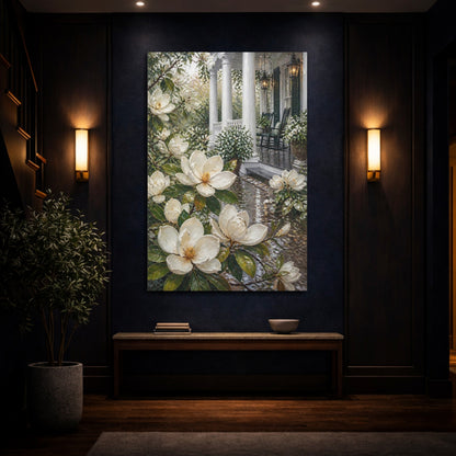 Mockup 4. Magnolia Porch Retreat shown as canvas print