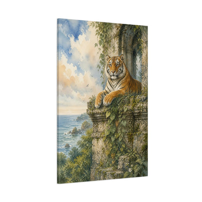 Side Mockup 1. Majestic Tiger Animal shown as canvas print