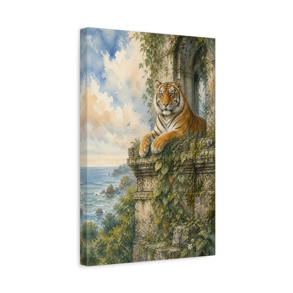 Side Mockup 4. Majestic Tiger Animal shown as canvas print