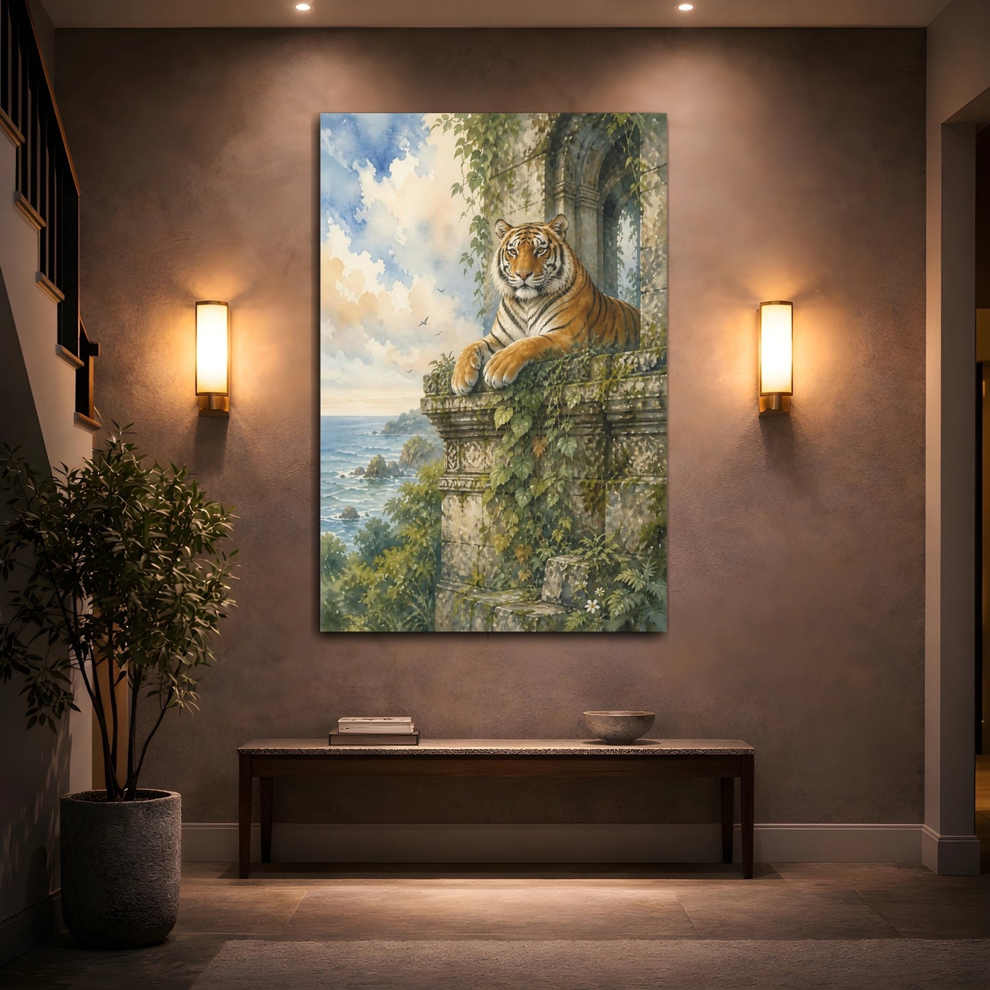 Mockup 2. Majestic Tiger Animal shown as canvas print