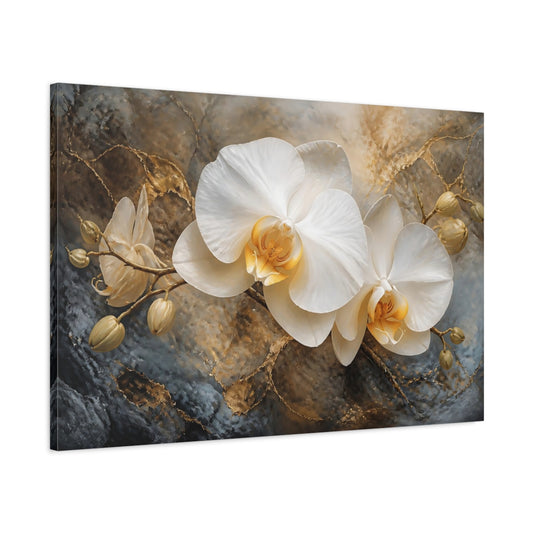 Main Mockup. Majestic White Orchid shown as canvas print