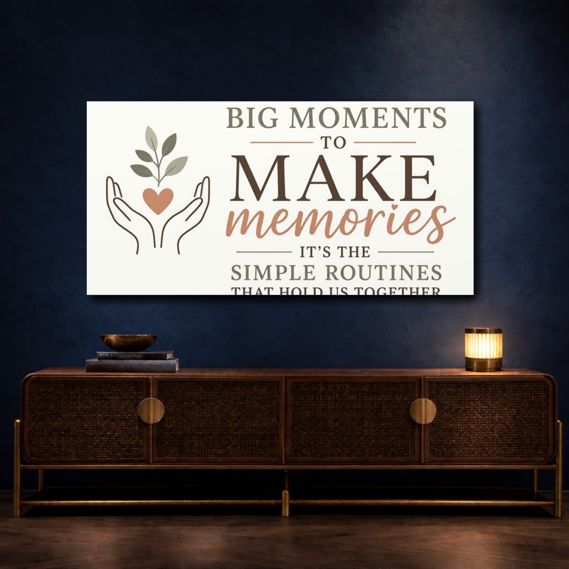 Mockup 4. Make Memories Quote shown as canvas print