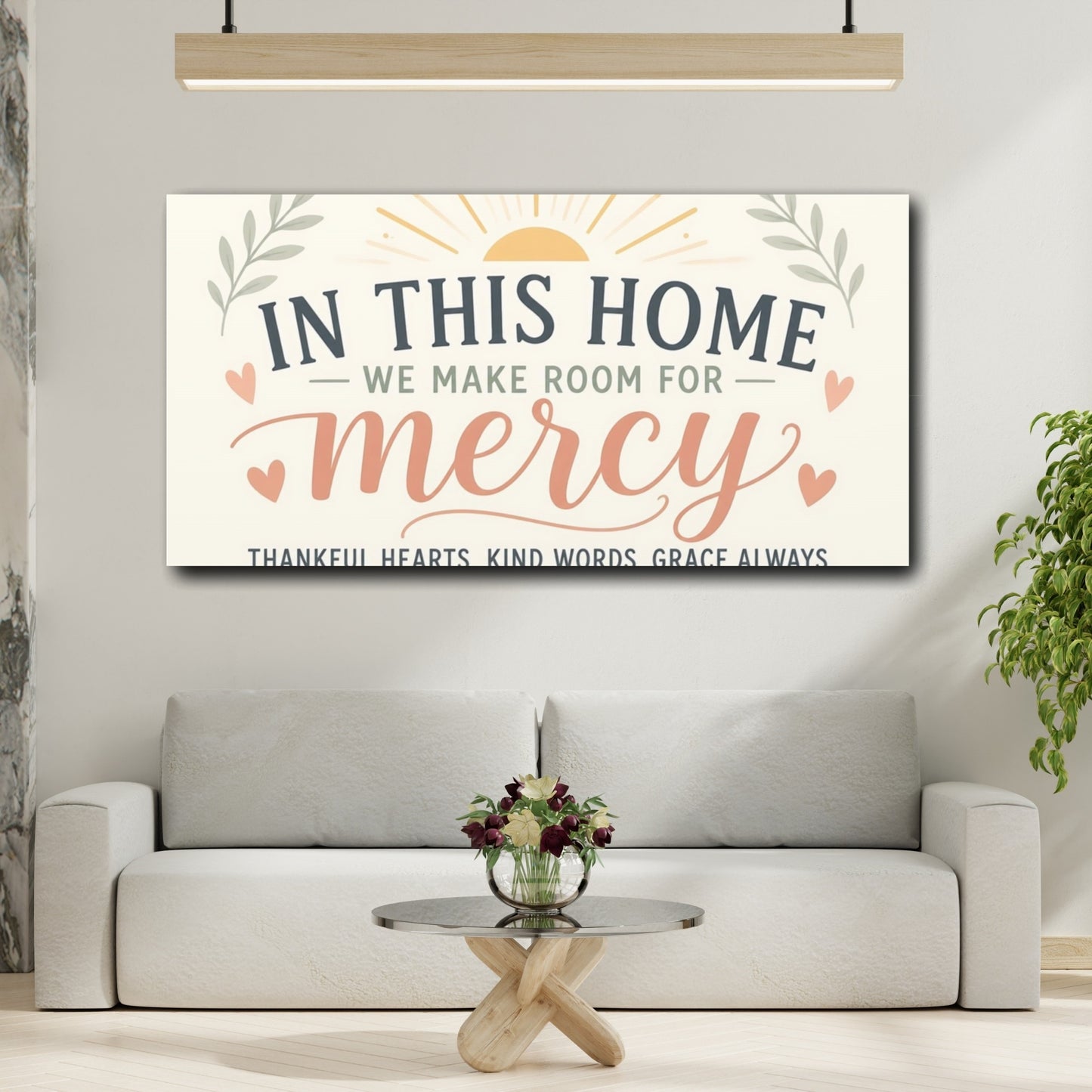 Mockup 2. Make Room For Mercy shown as canvas print