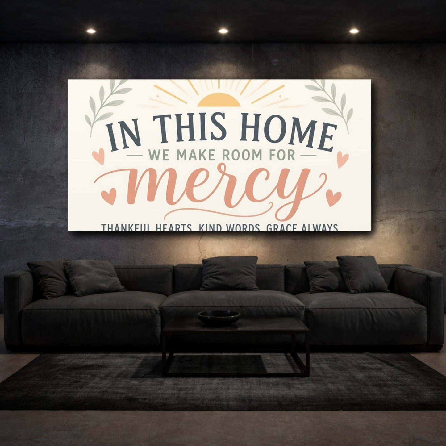 Mockup 3. Make Room For Mercy shown as canvas print
